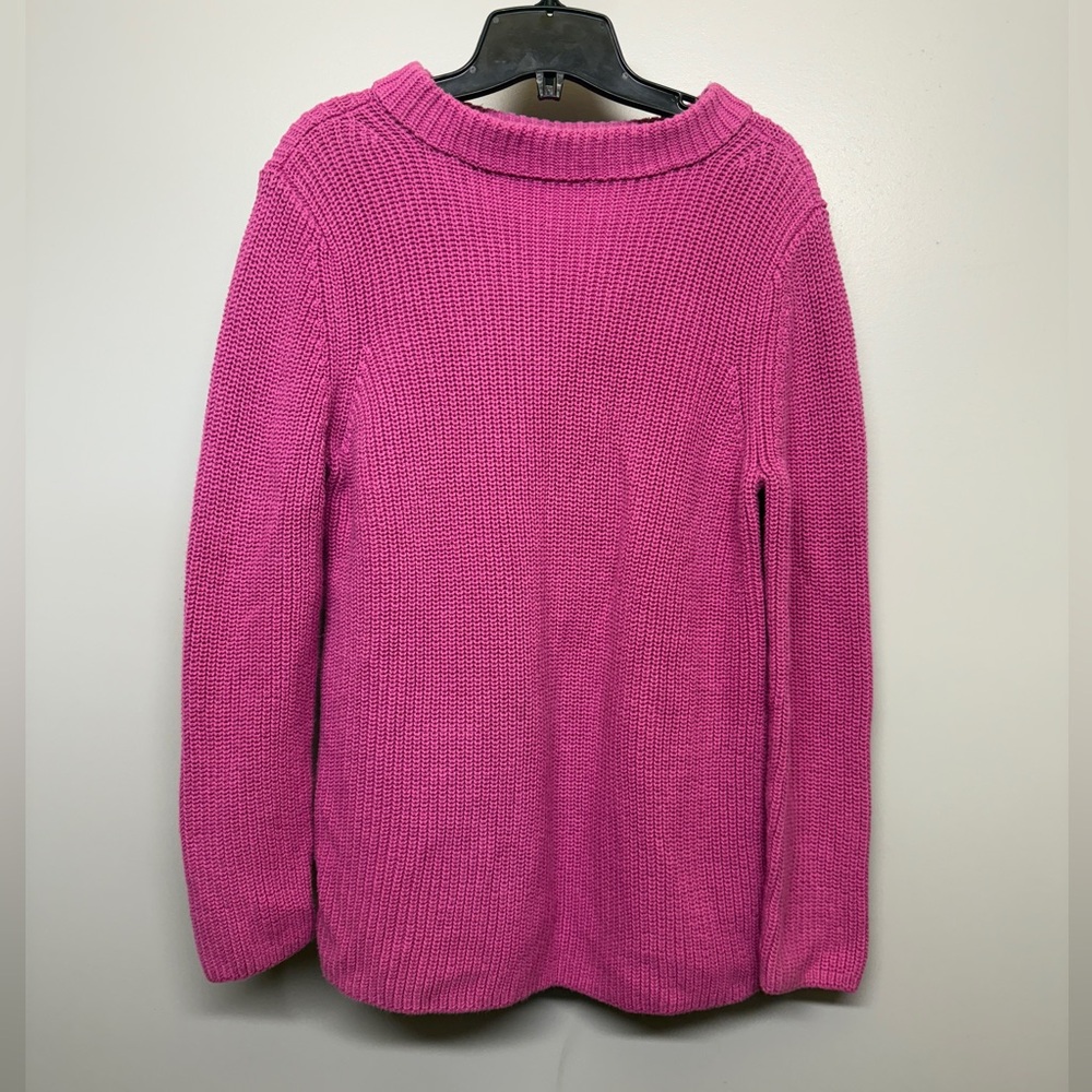 Talbots Vibrant Pink Cowl Neck Knit Sweater SIZE M
